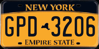 NY license plate GPD3206