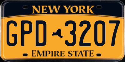 NY license plate GPD3207