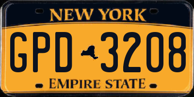 NY license plate GPD3208