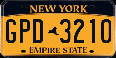 NY license plate GPD3210