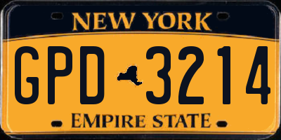 NY license plate GPD3214