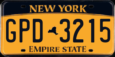 NY license plate GPD3215