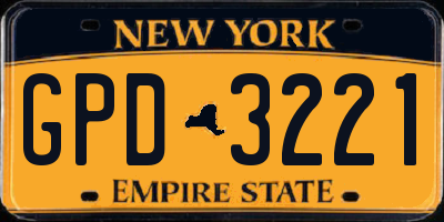 NY license plate GPD3221