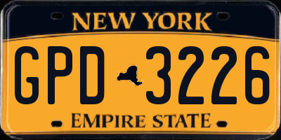 NY license plate GPD3226
