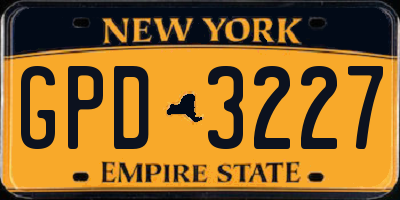 NY license plate GPD3227