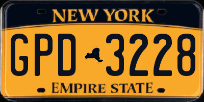 NY license plate GPD3228