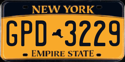 NY license plate GPD3229
