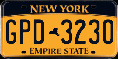 NY license plate GPD3230