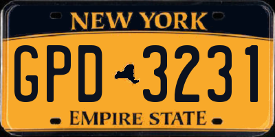 NY license plate GPD3231