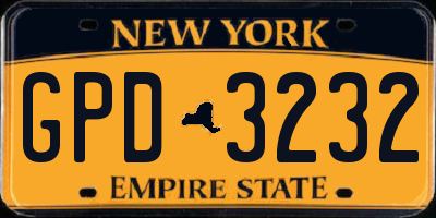 NY license plate GPD3232