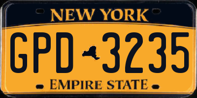 NY license plate GPD3235