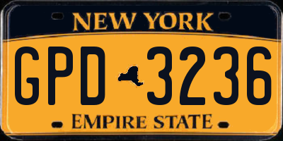 NY license plate GPD3236