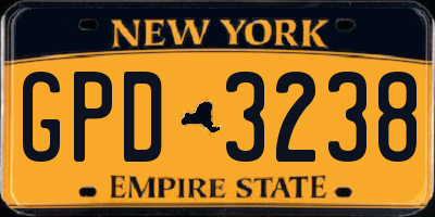 NY license plate GPD3238