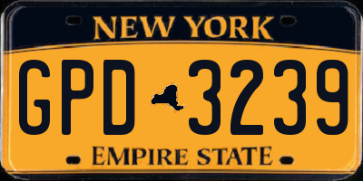 NY license plate GPD3239