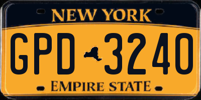 NY license plate GPD3240
