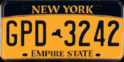 NY license plate GPD3242