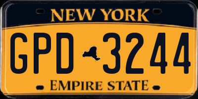 NY license plate GPD3244