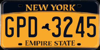 NY license plate GPD3245