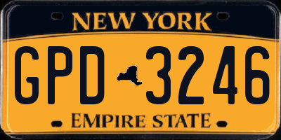 NY license plate GPD3246