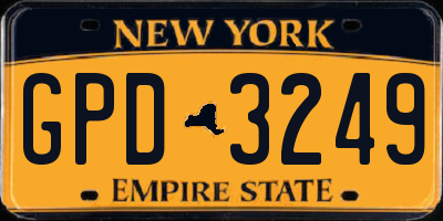 NY license plate GPD3249