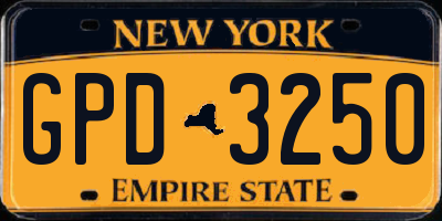 NY license plate GPD3250