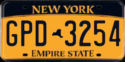 NY license plate GPD3254