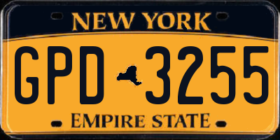 NY license plate GPD3255