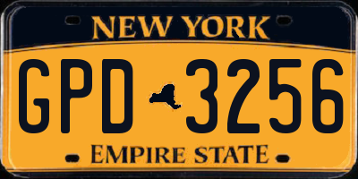 NY license plate GPD3256