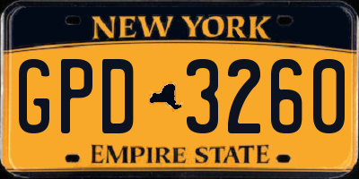 NY license plate GPD3260