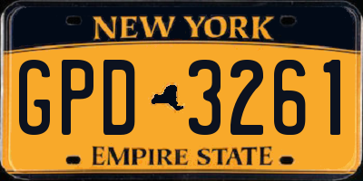 NY license plate GPD3261