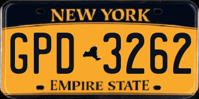 NY license plate GPD3262