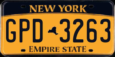 NY license plate GPD3263