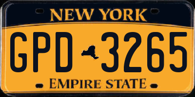 NY license plate GPD3265