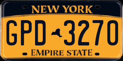 NY license plate GPD3270