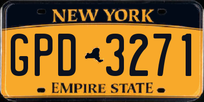 NY license plate GPD3271