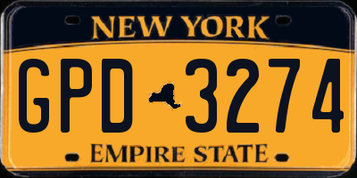 NY license plate GPD3274