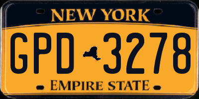 NY license plate GPD3278