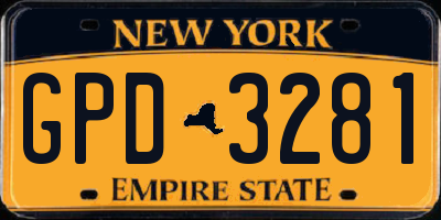 NY license plate GPD3281