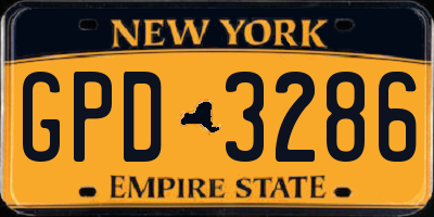 NY license plate GPD3286