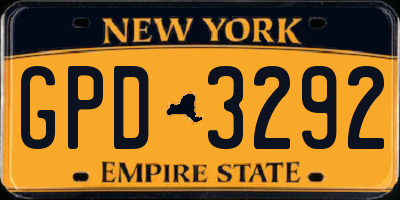 NY license plate GPD3292
