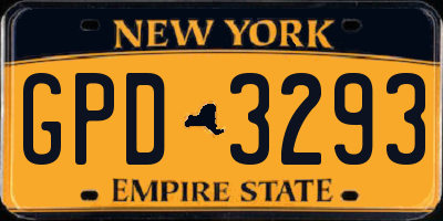 NY license plate GPD3293
