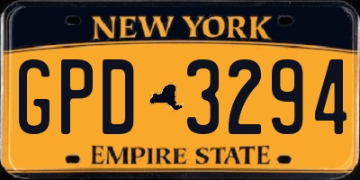 NY license plate GPD3294