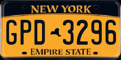NY license plate GPD3296