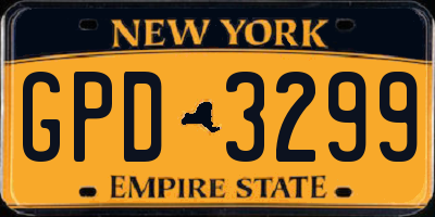 NY license plate GPD3299
