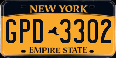 NY license plate GPD3302