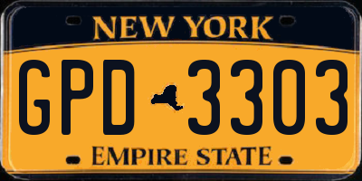 NY license plate GPD3303
