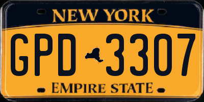 NY license plate GPD3307