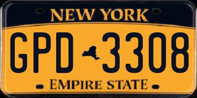 NY license plate GPD3308