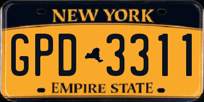 NY license plate GPD3311