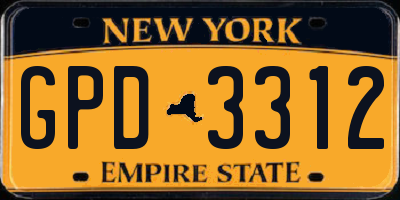 NY license plate GPD3312